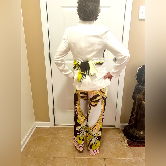 Lilly’s Kloset Floral Pant Blazer Set with Scarf Tie SMALL NWT - Picture 14 of 16